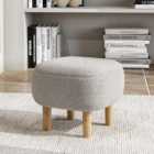 Living and Home Padded Fabric Footrest Stool Square Wooden Footstool