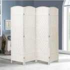Living and Home 4 Panel Furn Hand Made Wicker Folding Room Divider