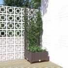 vidaXL Garden Planter with Trellis Brown 40x40x121.5 cm PP