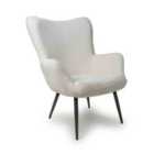 Bordeaux Textured Chenille Effect White Armchair