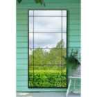 Mirroroutlet Tabula - Black Metal Framed Window Wall Leaner Garden Mirror 71'' x 35'' (180cm x 90cm)