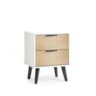 Julian Bowen Alba 2 Drawer Bedside - Soft Close - White/Oak