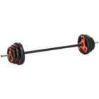 Sportnow 20Kg Adjustable Barbell Weights Set For Home Gym Strength Training