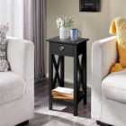 Living and Home Wooden Slim Console Table With Drawer