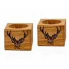 Selbrae House Set Of 2 Oak Egg Cups - Stag Prince