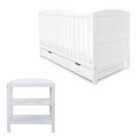 Ickle Bubba Coleby Classic 2 Piece Furniture Set And Premium Sprung Mattress - White