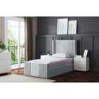 Elara Winged Panel Divan Bed Silver with Headboard Single
