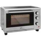 HOMCOM 30L Mini Oven With Adjustable Temperature, 60 Min Time 1600W, Silver