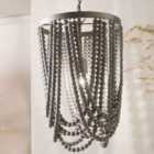 Bonneval Grey Wash Wood Bead Sash Pendant