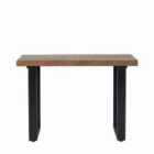Pahoja Oak Finish Mango Wood And Black Metal Console Table