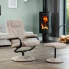 Ripley Swivel Recliner And Footstool - Cappuccino