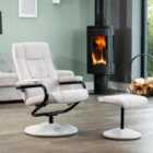 Ripley Swivel Recliner And Footstool - Stone