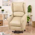 Corcoran Electric Riser Recliner With Massage And Heat - Cream