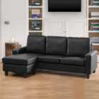 Modena Reversible Corner Sofa - Black
