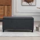 Henbury Fabric Storage Ottoman - Black