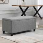 Henbury Fabric Storage Ottoman - Dark Grey