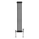 Traditional 2 Column Radiator 1500 X 202Mm Black