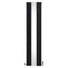 Flat Mirror Radiator & Valve 1800 X 425Mm Black