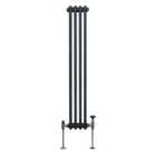 Traditional 2 Column Radiator 1500 X 202Mm Anthracite Grey