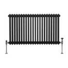 Traditional 2 Column Radiator 600 X 1012Mm Black