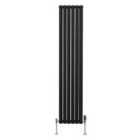Oval Column Radiator & Valve 1800 X 360Mm Black