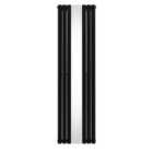 Oval Mirror Radiator 1800 X 500Mm Black