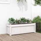 vidaXL Garden Planter White 90x31x31cm Solid Wood Pine