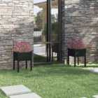 vidaXL Garden Planters 2 pcs Black 50x50x70cm Solid Pinewood