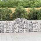 vidaXL Arched Gabion Baskets 2 pcs 200x30x80/100 cm Galvanised Iron
