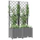 vidaXL Garden Planter w/ Trellis Light Grey 80x40x136cm PP