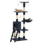 vidaXL Cat Tree w/ Sisal Scratching Posts 138cm Dark Blue