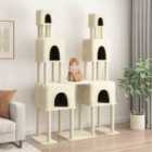vidaXL Cat Tree w/ Sisal Scratching Posts Cream 199cm