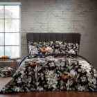 Ew By Edinburgh Weavers Lavish Floral Premium Cotton Sateen Double Duvet Cover Set Noir