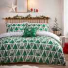 Furn Hide & Seek Santa Christmas Toddler And Junior Duvet Cover Set Green