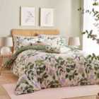 Wylder Passiflora Botanical King Duvet Cover Set Peach And Vine Green
