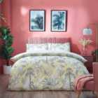 Furn Colony Palm Tropical Reversible Double Duvet Cover Set Yellow