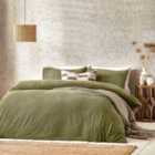 Yard Boucle Textured Single Duvet Cover Set Olive