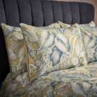 Ew By Edinburgh Weavers Tivoli Tropical Luxury Cotton Pillowcase Pair Gilt