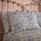 Ew By Edinburgh Weavers Malory Botanical Luxury Cotton Pillowcase Pair Navy