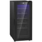 HOMCOM 50L Undercounter Wine Cooler Fridge With LED Light Glass Door 18 Bottles