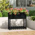 vidaXL Planter w/ Shelf Black 82.5x34.5x81cm Solid Pine