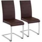 Tectake 2 Dining Rocking Chairs - Cappuccino Brown