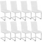 Tectake 8 Dining Rocking Chairs - White
