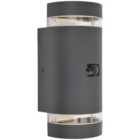 Lutec IP44 Focus PIR Wall Light - Dark Grey