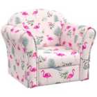 Aiyaplay Kids Sofa Chair With Flamingo Design For Bedroom Playroom Pink