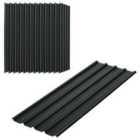 Outsunny Pack Of 12 Metal Roofing Sheets For Greenhouse And Shed Dark Grey