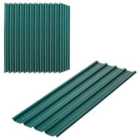 Outsunny Pack Of 12 Metal Roofing Sheets For Greenhouse And Shed Green
