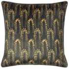 Furn. Wisteria Velvet Polyester Filled Cushion In Emerald 50 X 50Cm