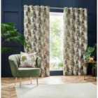 Wylder Galapagos Jacquard Eyelet Curtains In Green 117 X 183Cm