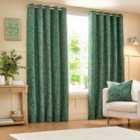 Wylder Grantley Jacquard Eyelet Curtains In Emerald 168 X 137Cm